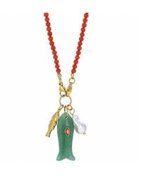 Ormiro - Happy Fish Carnelian & Aventurine Beaded Necklace - Lyst