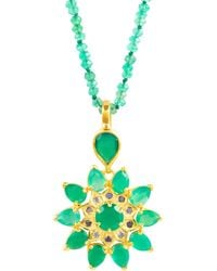 Emma Chapman Jewels - Stella Onyx Iolite Statement Plated Pendant - Lyst