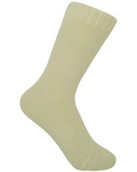 Peper Harow - Made in England - Neutrals Ribbed Cuff Bed Socks – Cream - Lyst