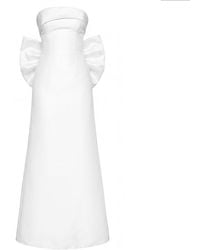POST MERIDIEM - Strapless Dress With Bow Detail - Lyst