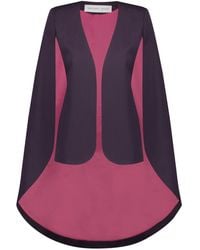 Monique Singh - Iconic Purple Gabardine Cape Jacket - Lyst