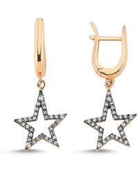 Ecce | Artisan Diamonds - Single 14Ct Hollow Star Diamond Earring - Lyst