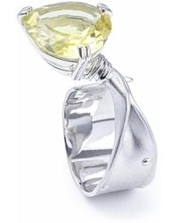 German Kabirski - Aruna Open Ring With Heart Shaped Natural Lemon Quartz - Lyst