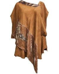 Saniya Khan - Saniya Suede Velvet Poncho - Lyst