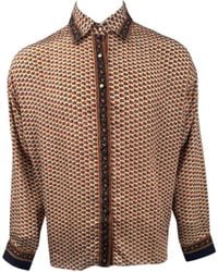 Monzlapur New York - Embossed Botanic Long Sleeve Crepe Shirt - Lyst