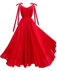 KÂfemme - Flowy Long Satin Evening Cocktail Summer Dress - Lyst