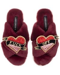 Laines London - Classic Laines Slippers With Fuck Off Brooches - Lyst
