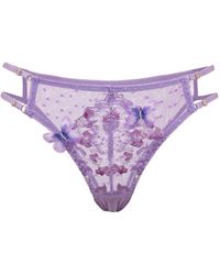 Empress Mimi - Madame X Lilac Lace Panty With Butterfly Detail - Lyst