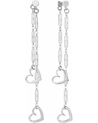 Rejected Hearts Club - Con Amor Heart Charm Dangle Chain Earrings - Lyst