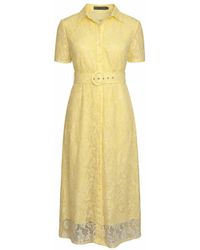 Girl In Mind - Tansy Short Sleeve Lace Shirt Dress - Lyst