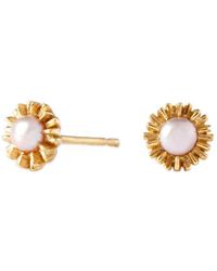Lee Renee - Dahlia Bud Freshwater Pearl Earrings - Lyst