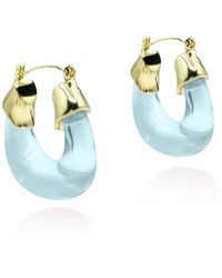 Michael Nash Jewelry - Winslow Transparent Aqua Resin And Hoop Earrings - Lyst