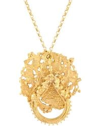 Annabelle Lucilla Jewellery Atlas Disk & Sikhara Charm Pendant Gold - Metallic