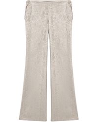 Nocturne - Snake Print Jacquard Flare Trousers - Lyst