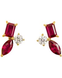 Juvetti - Sanka Earrings Ruby & Diamond - Lyst