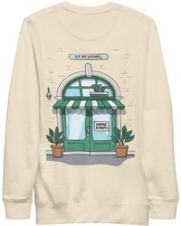 Anchor and Crew - Neutrals Bone Gustatory Coffee & Chats Cotton Blend Embroidered Sweatshirt - Lyst