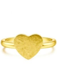 Unaloe - Large Hammered Heart Ring - Lyst
