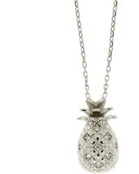 Cosanuova Sterling Silver Pineapple Cz Necklace - Metallic