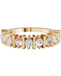 Aya Fine Jewelry - Round Half Eternity Lab Diamond Wedding Band Ring - Lyst