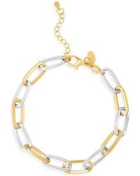 SHYMI - Ten Mm Two Tone Oval Paper Clip Bracelet - Lyst