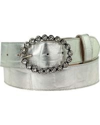 Peachy Belts Ltd - Croc Belt With Our Oval Diamante Buckle - Lyst