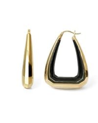 Gold & Honey - Triangle Gem Cut Hoop Earrings - Lyst
