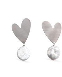 Silver Moon - Sterling Earrings – Heart Of Pearls - Lyst