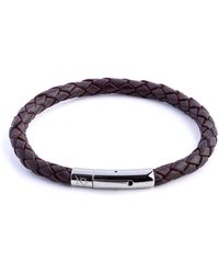 N'damus London - Leather Plaited Bracelet With Clasp - Lyst
