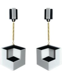 Gissa Bicalho - Handmade Acrylic Earring Double Cube And - Lyst