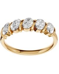 Aya Fine Jewelry - 0.85 Cwt Oval Lab Diamond Five Stone Wedding Band - Lyst