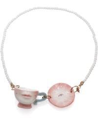 H2 Studio - The Cup Theater Mini Porcelain Cup & Plate Shell Beads Necklace - Lyst