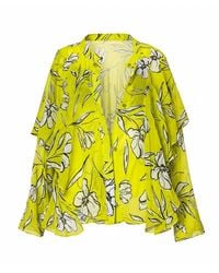 concept A trois - Lime Chiffon Blouse With Vibrant Floral Print - Lyst