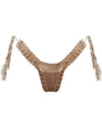 Luxsea Swimwear - Ariana Lurex Crochet Tie Side Bikini Bottoms - Lyst