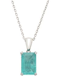 LÁTELITA London - Alexandra Rectangle Gemstone Necklace Silver Paraiba Tourmaline - Lyst