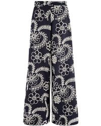 Traffic People - Sandrine's Smile And Floral Rene Wide Leg Trousers - Lyst