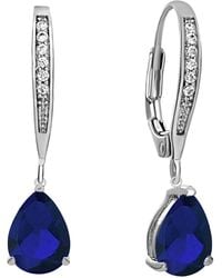 Genevive Jewelry - Genevive Sterling Plating With Pear-Shaped Cubic Zirconia Dangle Earrings - Lyst
