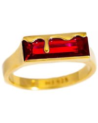 MARIE JUNE Jewelry - Dripping Garnet Quartz And Gold Vermeil Ring - Lyst
