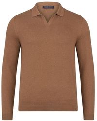 Paul James Knitwear - S Cotton Lightweight Lyndon Buttonless Polo Shirt - Lyst