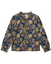 Inara - Midnight Marigold Cotton Top - Lyst