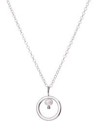 Posh Totty Designs - Sterling Pearl And Circle Necklace - Lyst