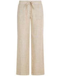 Haris Cotton - Neutrals Solid Wide Leg Linen Pants - Lyst