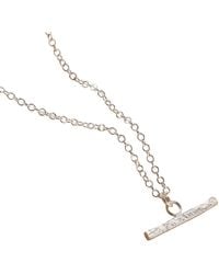 Posh Totty Designs - Sterling Textured T-Bar Necklace - Lyst