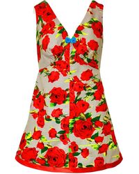 Couture to Your Door - Rose Floral Mini A Line Mod Dress - Lyst