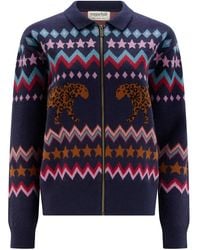 Sugarhill - Katlin Knitted Bomber Jacket Leopard - Lyst