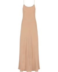 Teodora Milano - Neutrals Porto Rafael Silk Long Dress - Lyst