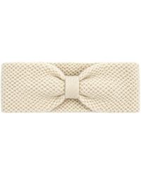 Pink Maharani - Neutrals Knitted Bow Headband – Ivory - Lyst