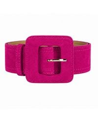 BeltBe - Suede Square Buckle Belt - Lyst