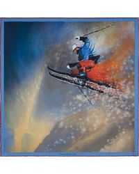 Otway & Orford - 'The Jump' Skiing Silk Pocket Square. Full-Size - Lyst