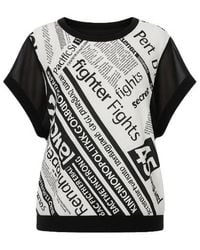 Conquista - Sheer Back Print Top - Lyst