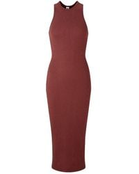 NUMBAT - Lena Ribbed Fitted Midi Dress Cinnamon - Lyst